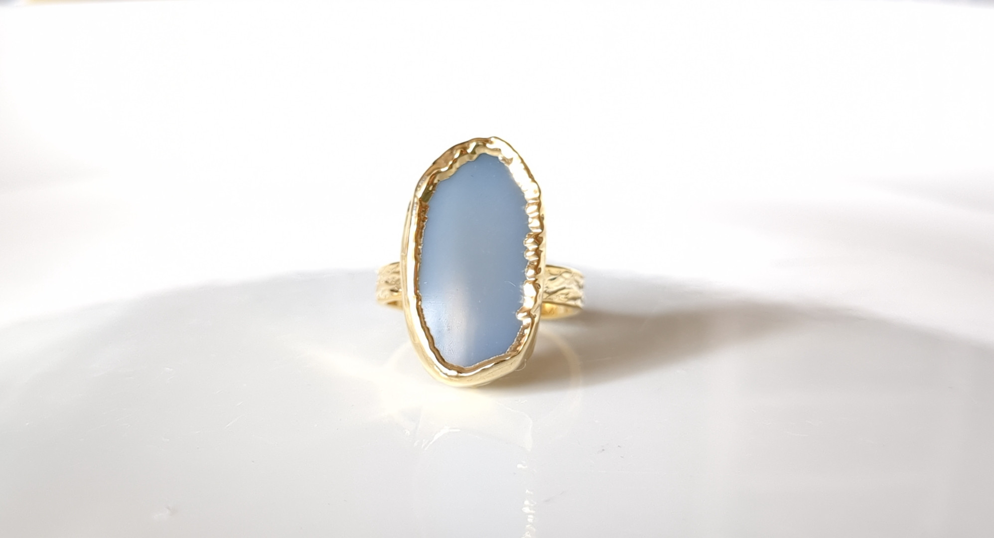 『アクアウォーターアゲート』の世界でひとつの天然石リング