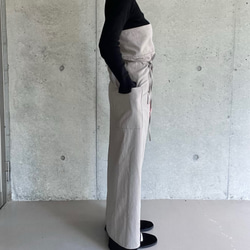 肩紐エプロン | コットン100% ・エプロンワンピース・ラップスカート（キナリ/グレー/ネイビー）受注制作 3枚目の画像