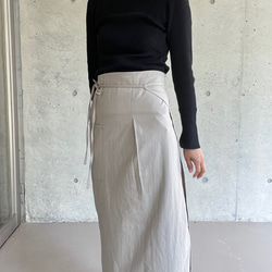 肩紐エプロン | コットン100% ・エプロンワンピース・ラップスカート（キナリ/グレー/ネイビー）受注制作 17枚目の画像