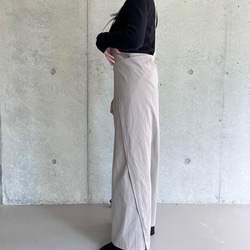 肩紐エプロン | コットン100% ・エプロンワンピース・ラップスカート（キナリ/グレー/ネイビー）受注制作 4枚目の画像