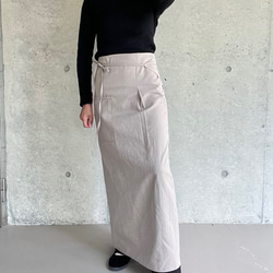 肩紐エプロン | コットン100% ・エプロンワンピース・ラップスカート（キナリ/グレー/ネイビー）受注制作 16枚目の画像