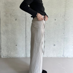 肩紐エプロン | コットン100% ・エプロンワンピース・ラップスカート（キナリ/グレー/ネイビー）受注制作 14枚目の画像