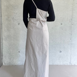 肩紐エプロン | コットン100% ・エプロンワンピース・ラップスカート（キナリ/グレー/ネイビー）受注制作 5枚目の画像