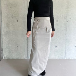 肩紐エプロン | コットン100% ・エプロンワンピース・ラップスカート（キナリ/グレー/ネイビー）受注制作 13枚目の画像