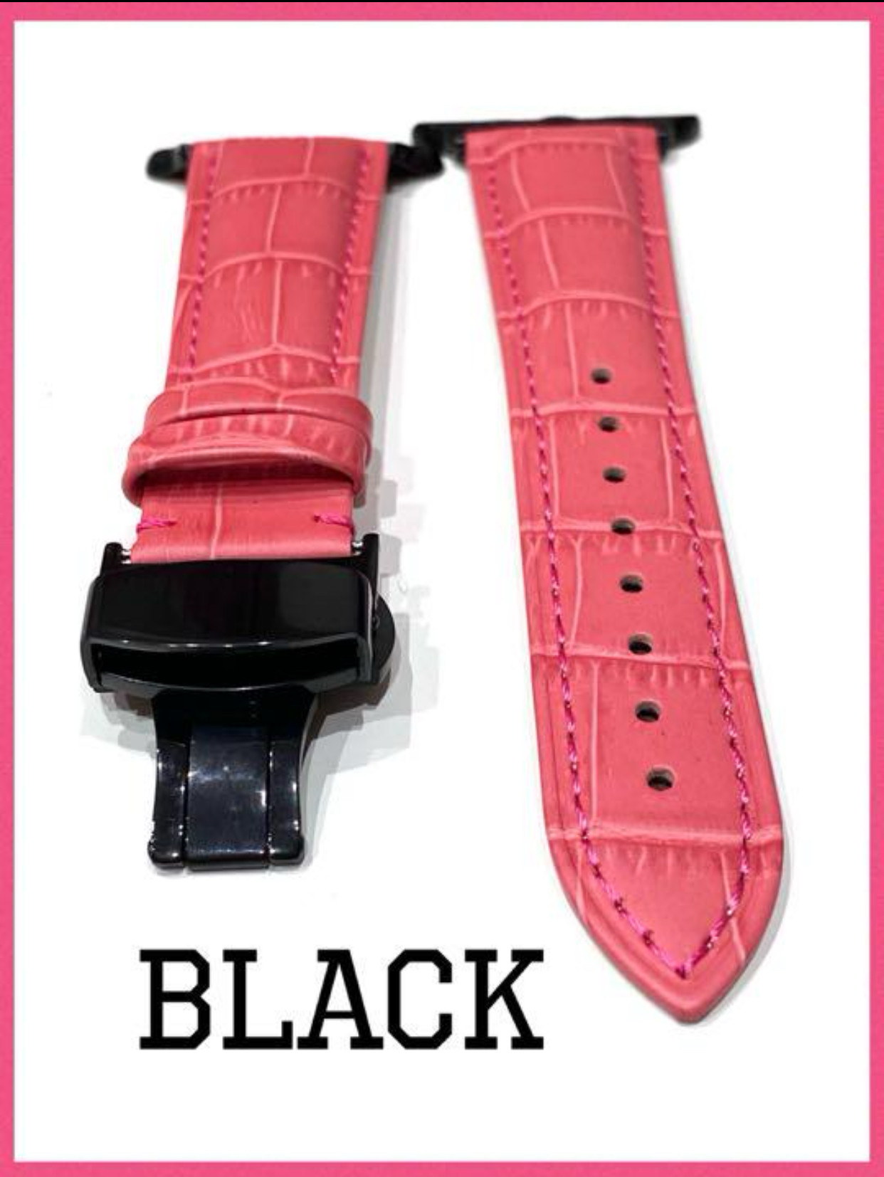 Apple Watch メタルカスタム レザー　ベルト 本革別注仕様　ラッシュ×ブラック