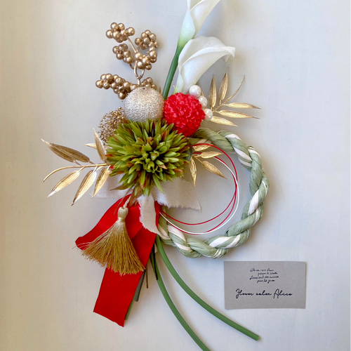 しめ縄飾り お正月飾り フラワーリース 注連縄 インテリア 玄関 和