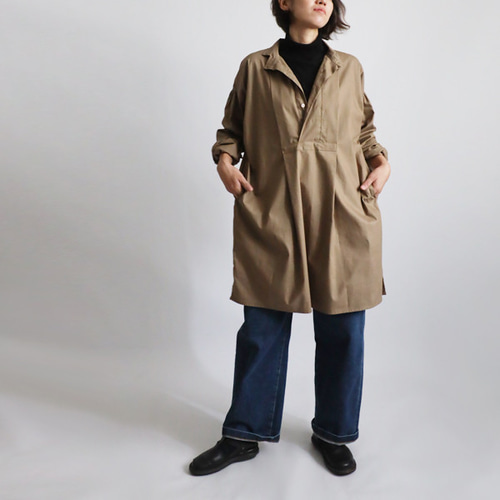 ラスト5 夏／最終SALE 上質ギマ擬麻コットン 羊飼いシャツ