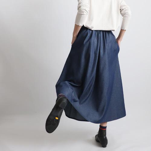 ラスト1 秋のスカート祭り 83cm すっきり見せ 前後ウエスト内タック