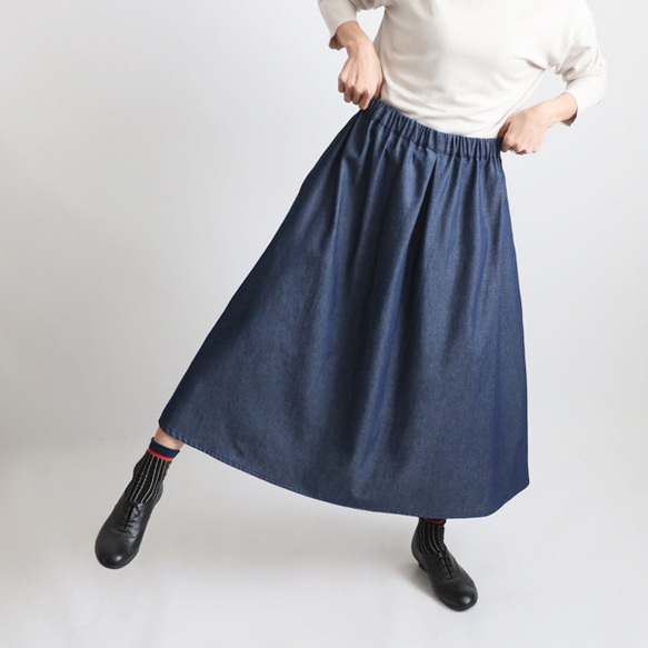 ラスト1 秋のスカート祭り 83cm すっきり見せ 前後ウエスト内タック