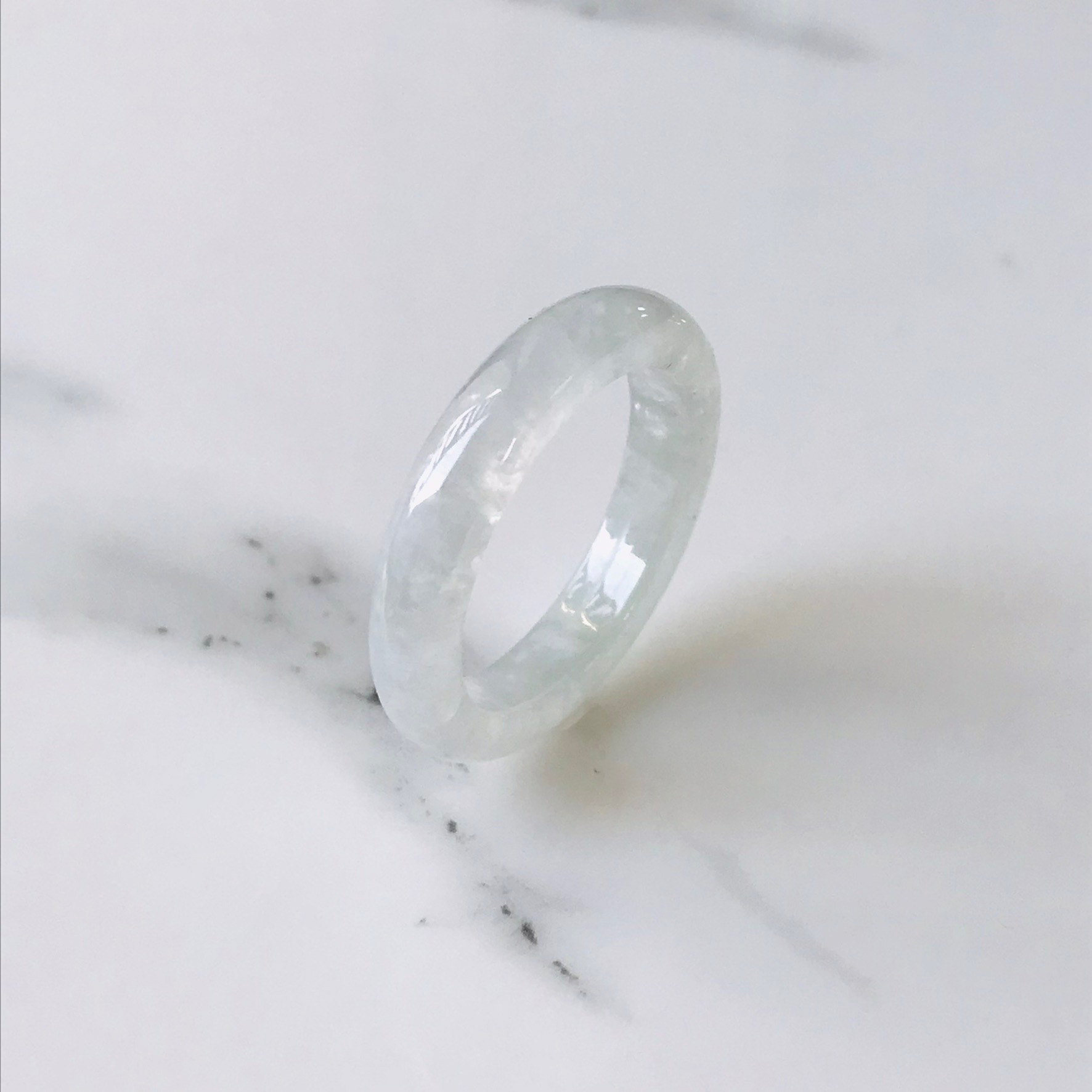 [R50-059］ ジェイド　JADE ヒスイ　本翡翠　くりぬき　リング　天然石　一点物　ミャンマー産　16号　指輪