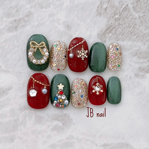 クリスマスネイル2025 ネイルチップ（つけ爪） JB nail 通販 18613598