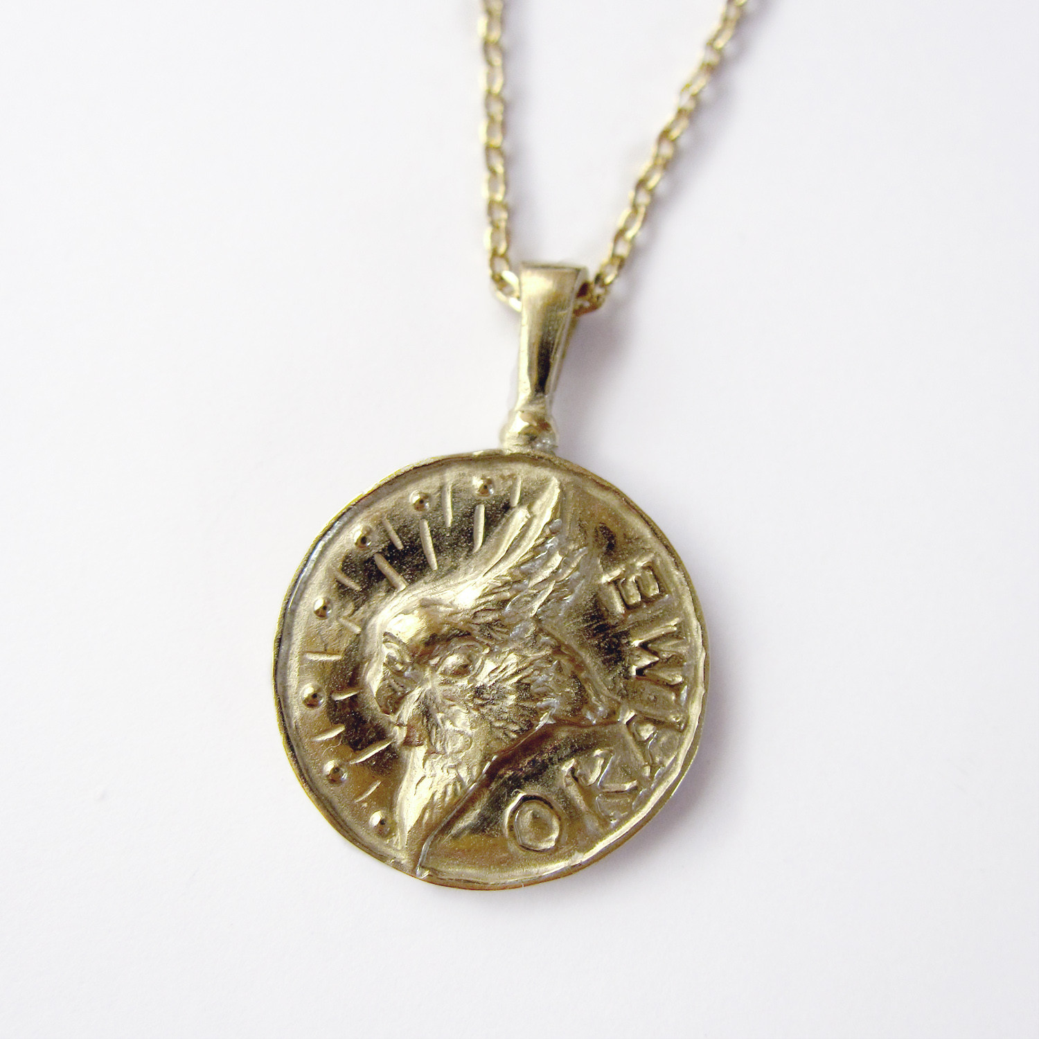 オカメコインネックレス　真鍮