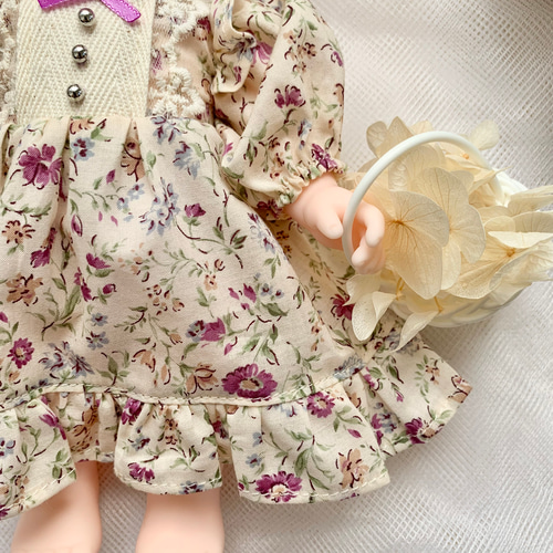 ヘアバンド付き♡お花のきなりワンピース ソランちゃんレミンちゃん 