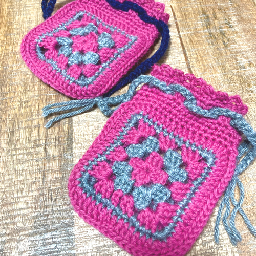 ☆グラニースクエア巾着☆pink 巾着袋 ～pipo～ 通販 18613888