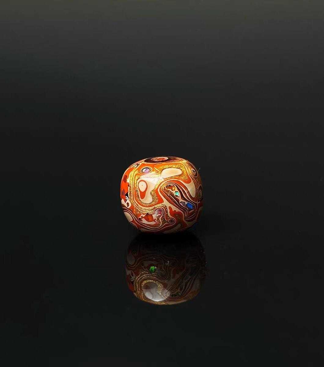 ハンドメイド ブレスレット バングル 漆器 漆塗り リストバンド 古代の技術 黒檀 オパール 金箔 誕生日 周年記念日