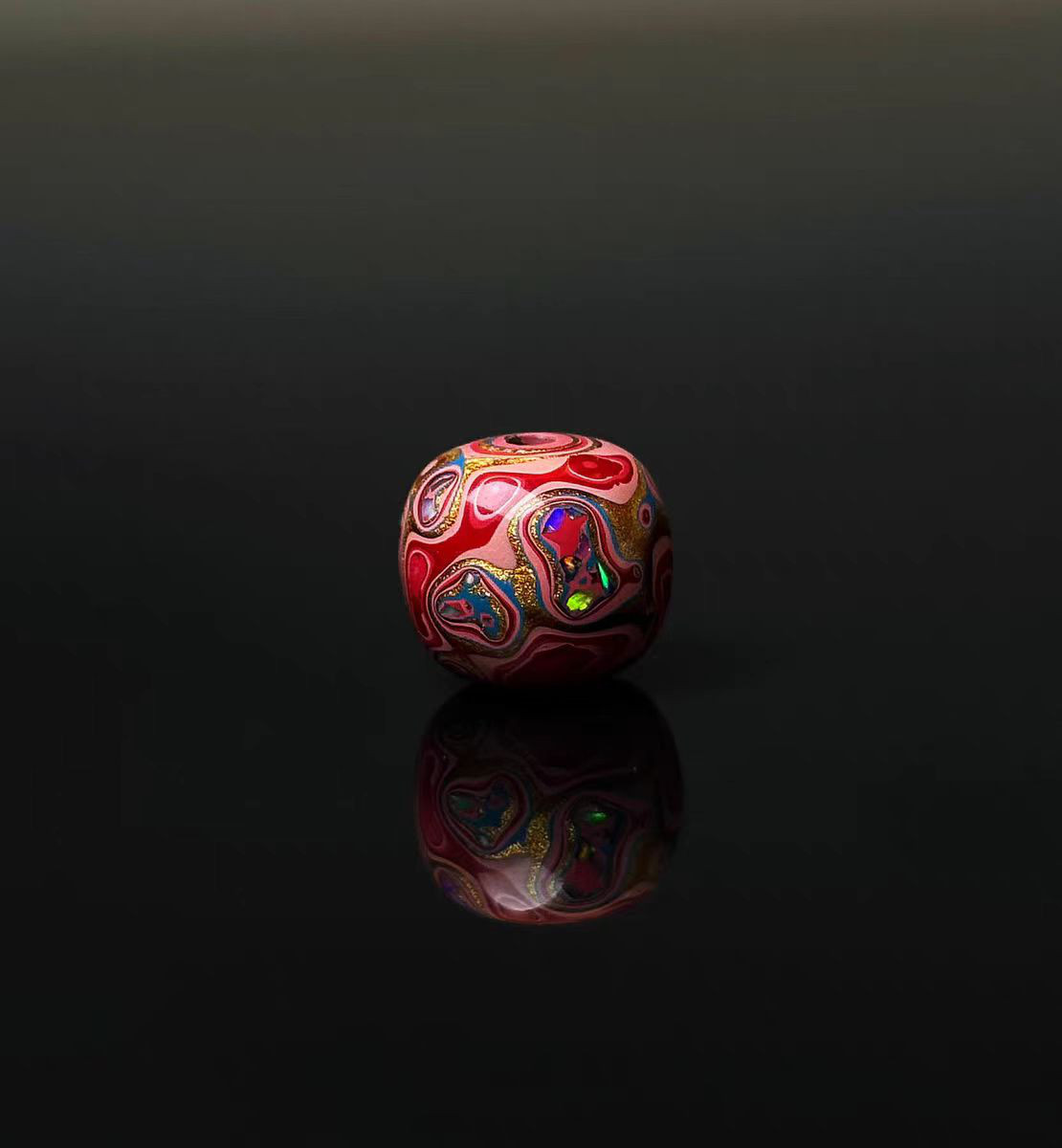 ハンドメイド ブレスレット バングル 漆器 漆塗り リストバンド 古代の技術 黒檀 オパール 金箔 誕生日 周年記念日