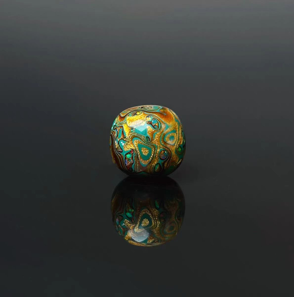 ハンドメイド ブレスレット バングル 漆器 漆塗り リストバンド 古代の技術 黒檀 オパール 金箔 誕生日 周年記念日