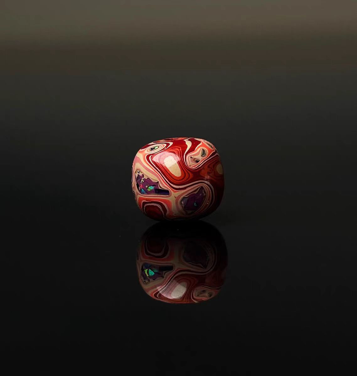 ハンドメイド ブレスレット バングル 漆器 漆塗り リストバンド 古代の技術 黒檀 オパール 金箔 誕生日 周年記念日