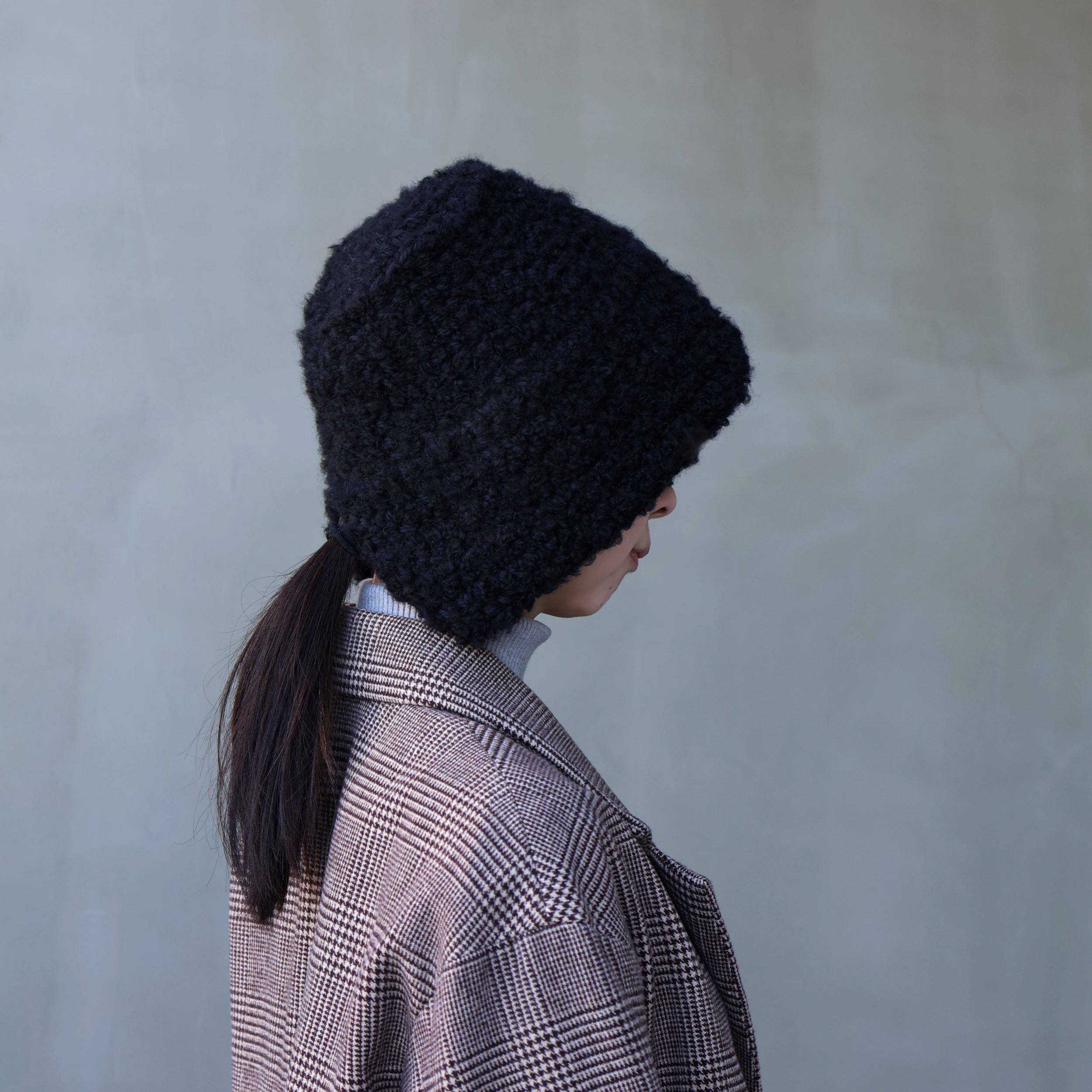 Bonnet ショート（color ブラック）/ 選べるリボン / 大人レディス