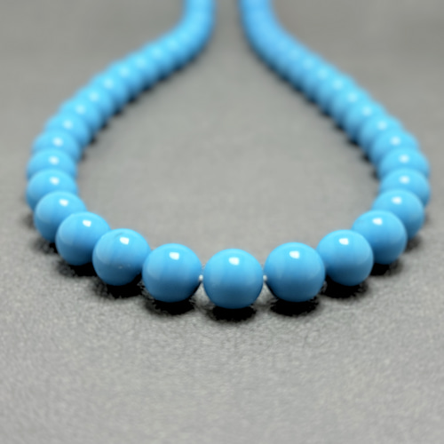 ラス1 10mm sv925 ターコイズ/トルコ石 シルバー ネックレス - 一連