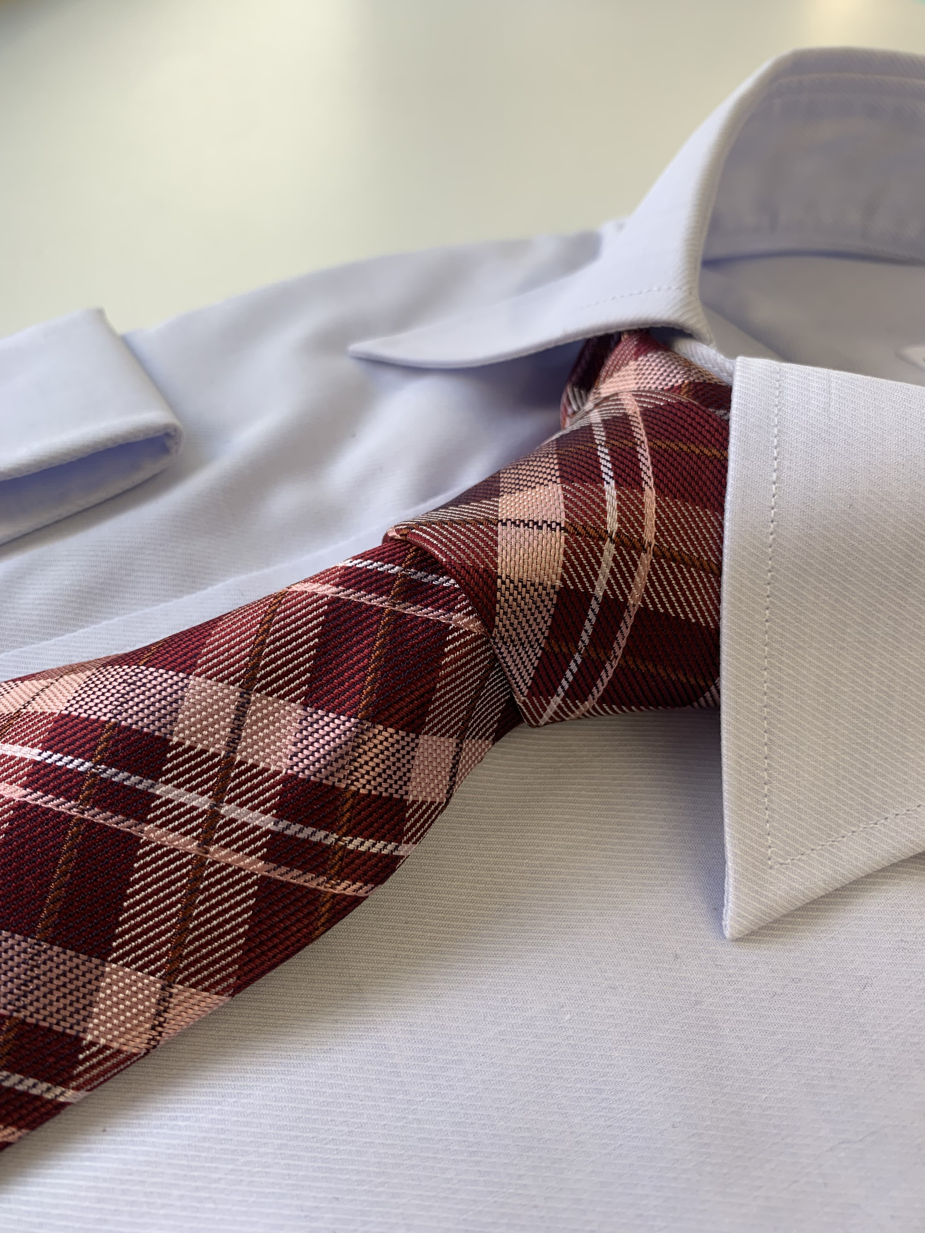 ネクタイ　シルク　マルチブロックチェック　レッド