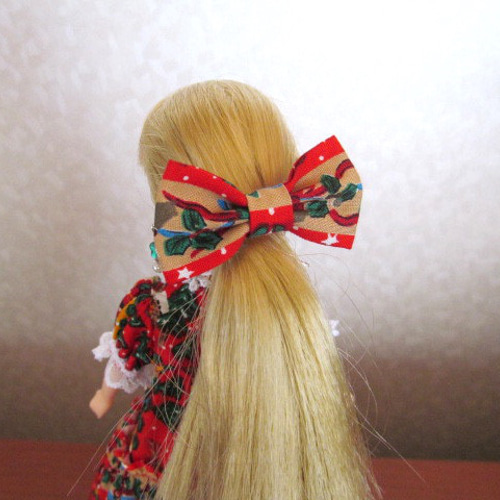 リカちゃんのお洋服＊＊クリスマス＊のワンピース＊りぼん＊ドール服