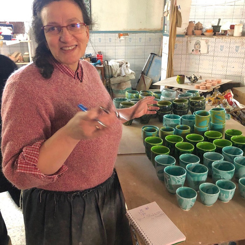 ハネン カラフル陶器 マグカップ ベルの形で可愛い クロシェ CLJT