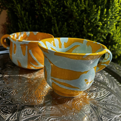 ハネン カラフル陶器 マグカップ ベルの形で可愛い クロシェ CLJT