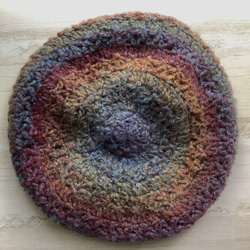 再販＊レトロシックなベレー帽　グラデーション　手編み　#1 4枚目の画像