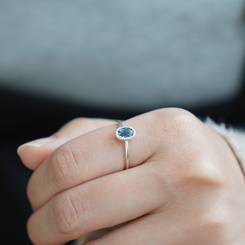 London Blue Topaz Mill RING / SV925≪送料無料≫ ロンドン