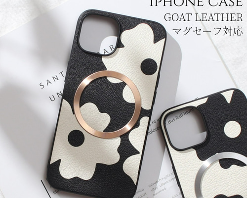 iphone ケース レザー マグセーフ対応 本革 大人かわいい 花柄 iphoneケース レザー 花柄 16 15 14 13 mini 本革 マグセーフ