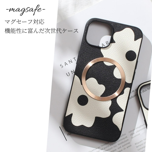 iphone ケース レザー マグセーフ対応 本革 花柄 ゴールド 女性 iphone15 ケース レザー 15Pro 15Plus 15ProMAX 本革 マグセーフ