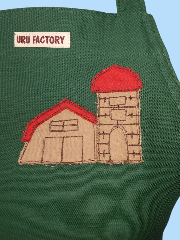 【選べる9色】牧場のひつじのアップリケエプロン｜大きめポケット付き｜丈夫な綿素材｜ギフトにもおすすめ 6枚目の画像