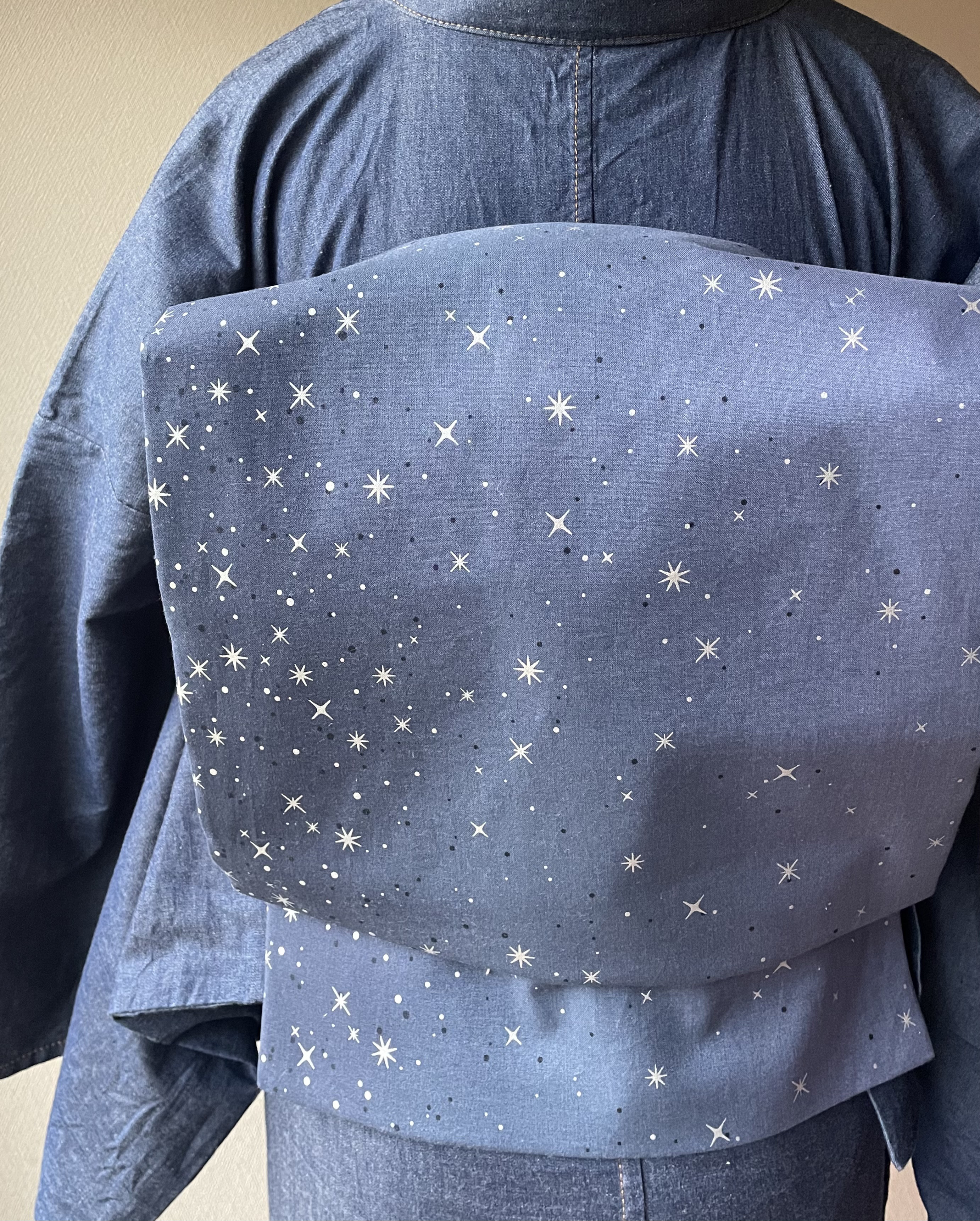 最後の1本です　星屑とインディゴカラーがグラテーションな名古屋帯