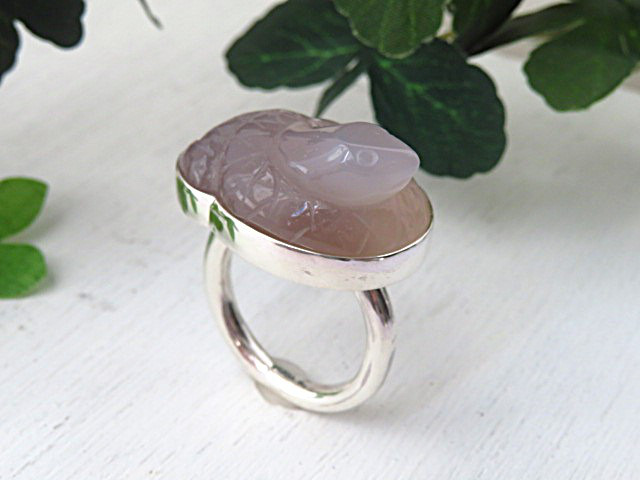 シルバー　スネーク（アゲート）　リング