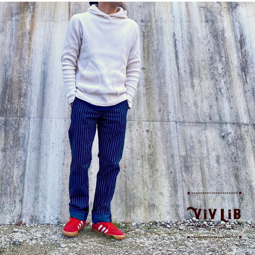 チノフィットストライプデニムパンツ〈定番ライン〉/ウォバッシュ