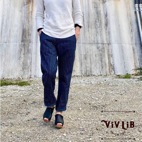 チノフィットストライプデニムパンツ〈定番ライン〉/ウォバッシュ