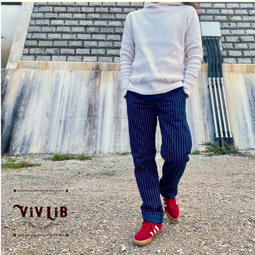 チノフィットストライプデニムパンツ〈定番ライン〉/ウォバッシュ