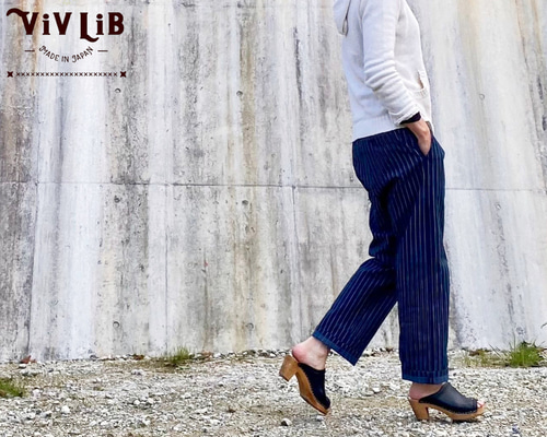 男女兼用ウォバッシュストライプデニム/チノフィットストライプデニム