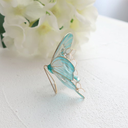 花飾り翡翠アゲハ蝶のインテリアオブジェ/置物/ピック その他置物 Bird