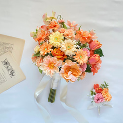 ウェディングブーケ　結婚式ブーケ　オレンジ オレンジ系 ウェディングブーケ : NORIFLOWER ‐ 軽井沢