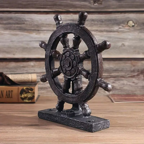 オブジェ 素朴 樹脂製 船 舵輪 舵 置物 ディスプレイ インテリア