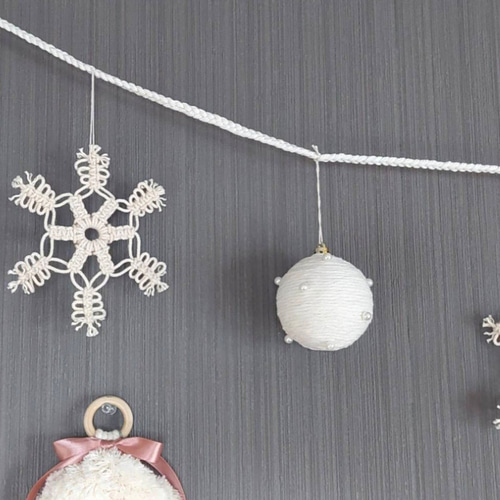 NO 417『流木・マクラメ・クリスマスガーランド・クリスマスオーナメント』 NO 417『流木・マクラメ・クリスマスガーランド・クリスマス