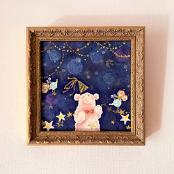 原画・アオイロノヨル（額装）受注制作 5枚目の画像