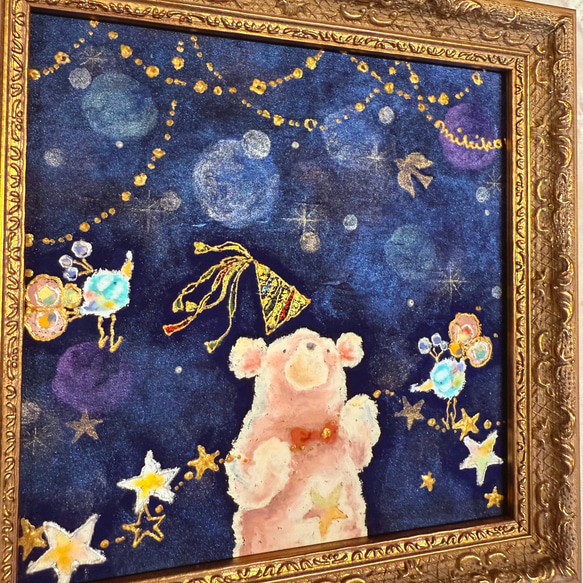 原画・アオイロノヨル（額装）受注制作 4枚目の画像