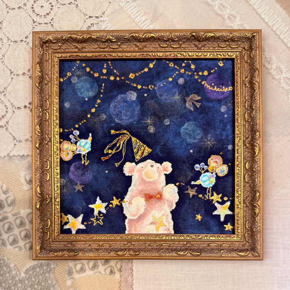 原画・アオイロノヨル（額装）受注制作 1枚目の画像