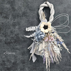 2025フレッシュ若松の迎春しめ縄飾り50cm（鶴・モスグリーン）発送期間