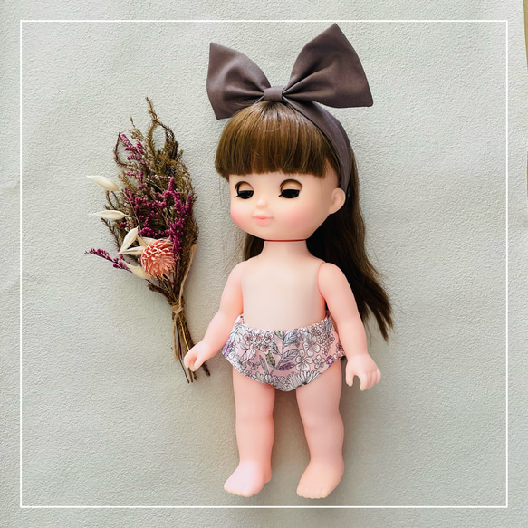 【ソランちゃん 服  レミンちゃん 服 メルちゃん 服】ボタニカルフラワー　ワンピース 2枚目の画像