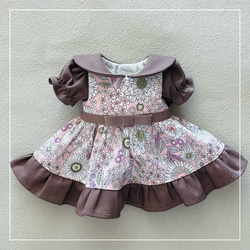 【ソランちゃん 服  レミンちゃん 服 メルちゃん 服】ボタニカルフラワー　ワンピース 6枚目の画像