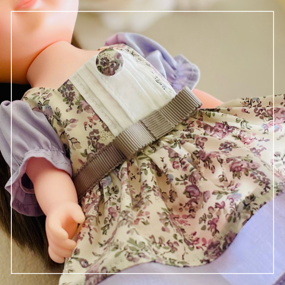 【ソランちゃん 服  レミンちゃん 服 メルちゃん 服】リバティ　ムーン・モス　ワンピース 3枚目の画像